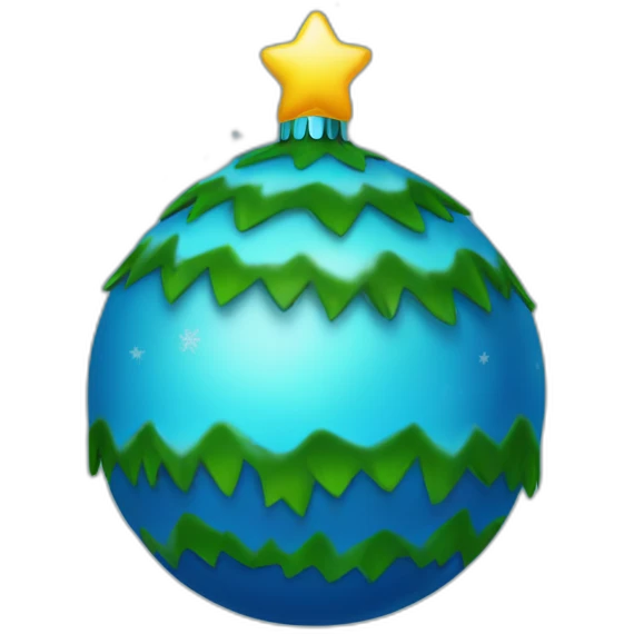 christmas tree blue ball emoji