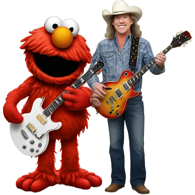 Photorealistic Elmo with Ted Nugent emoji