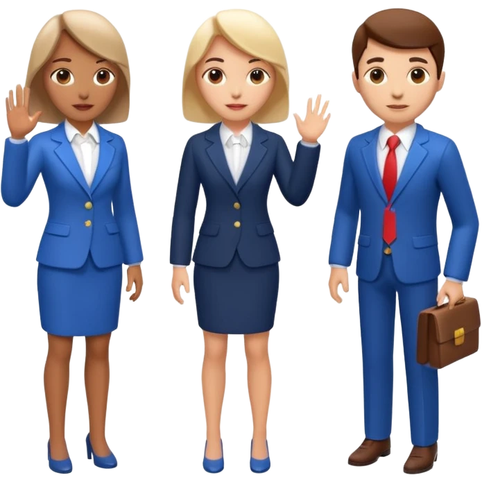 3 isometric 3d render people dressed as realtors dont show legs emoji