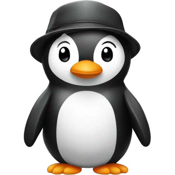 Pingüino con gorra negra emoji