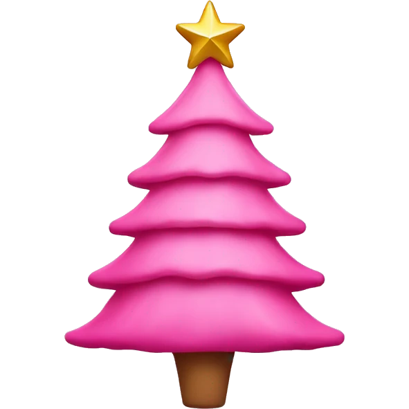 Pink Christmas tree with l and a star on top emoji