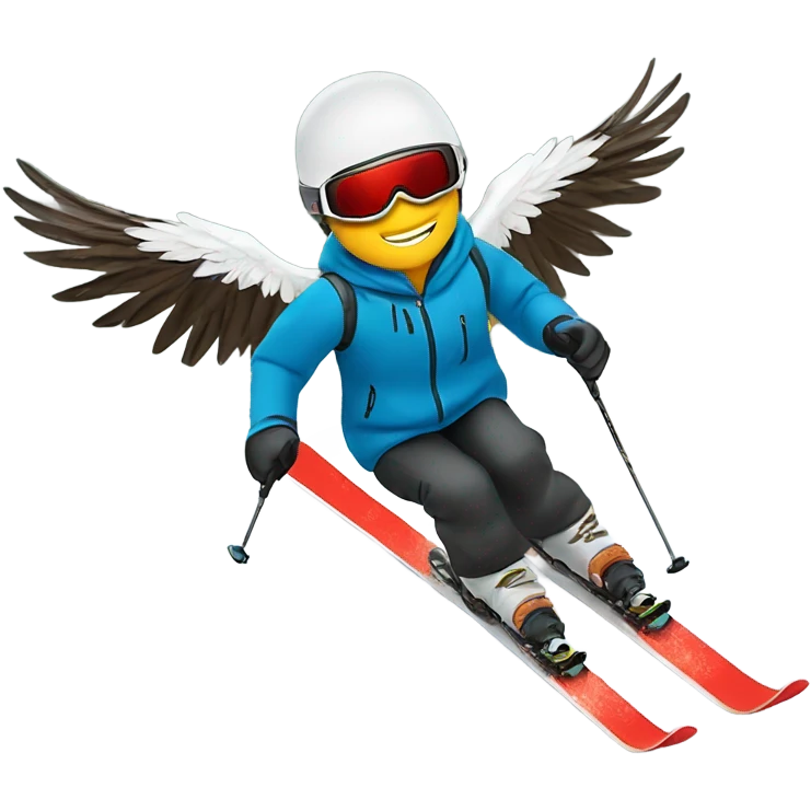 ￼ skier with Eagle wings emoji