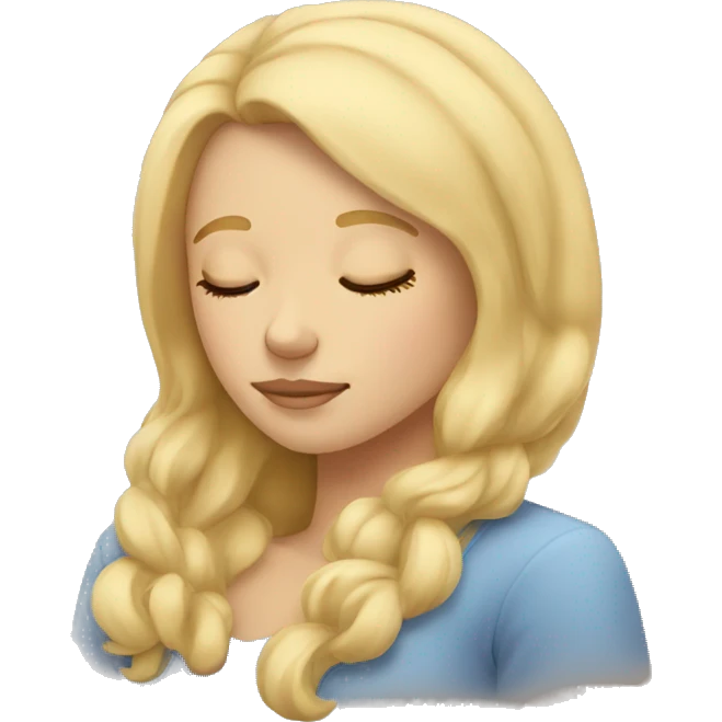 Blonde girl sleeping emoji