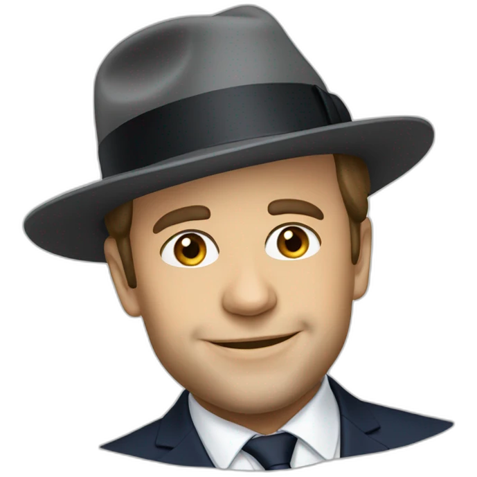 Macron avec un chapeau  emoji