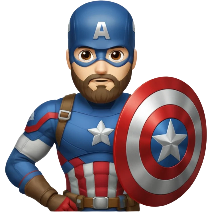 captain america bearded holding shield emoji