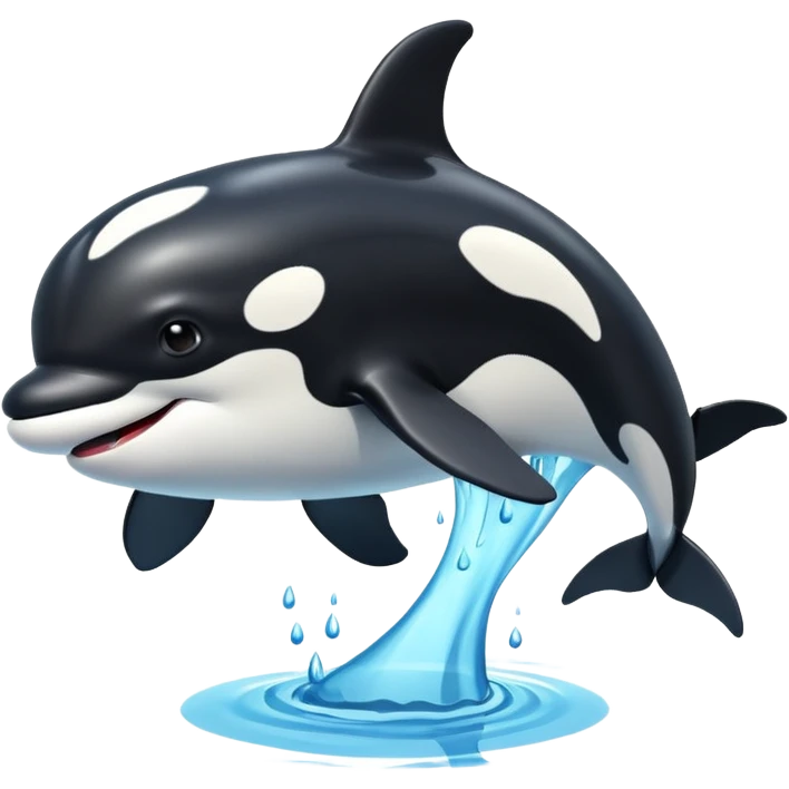 3d Cartoon orca with a tick to show when something has been completed emoji