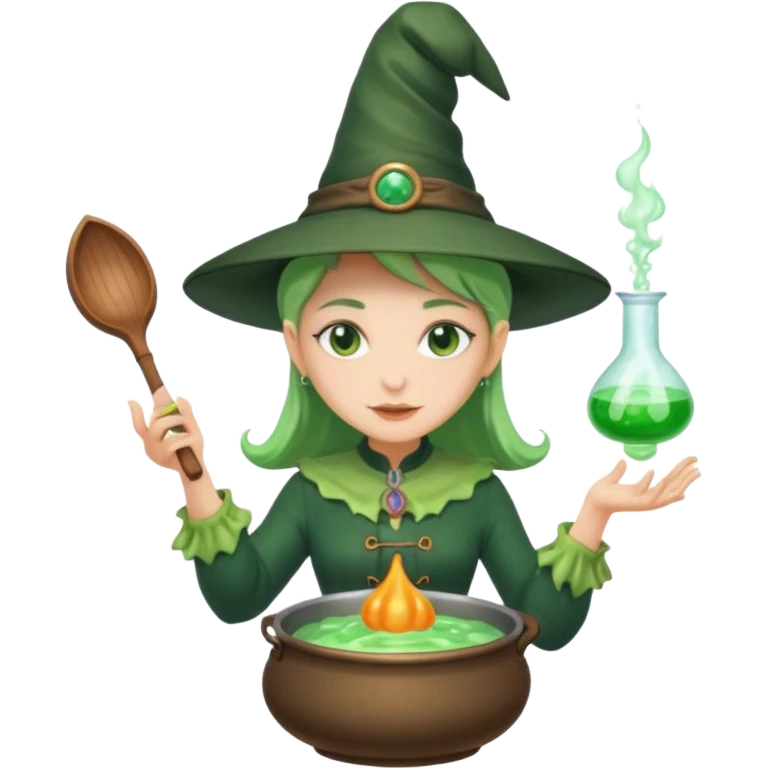 green witch cooking potion emoji