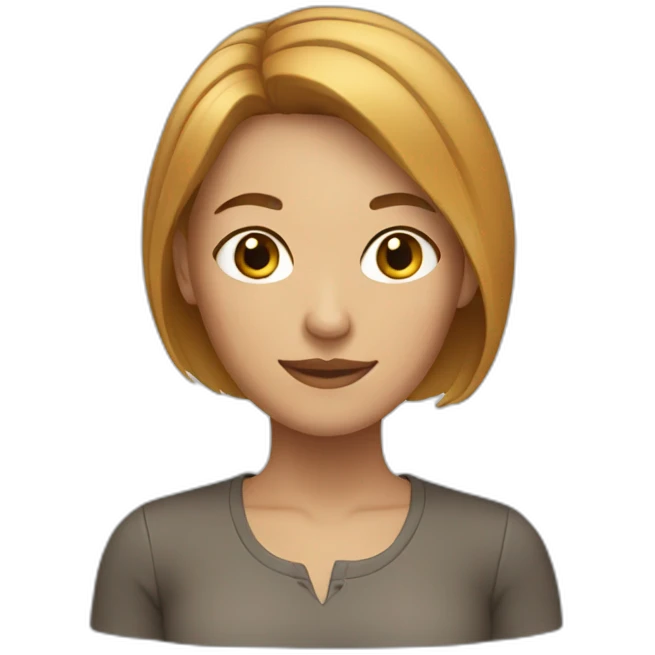 Woman with light brown cut hair emoji