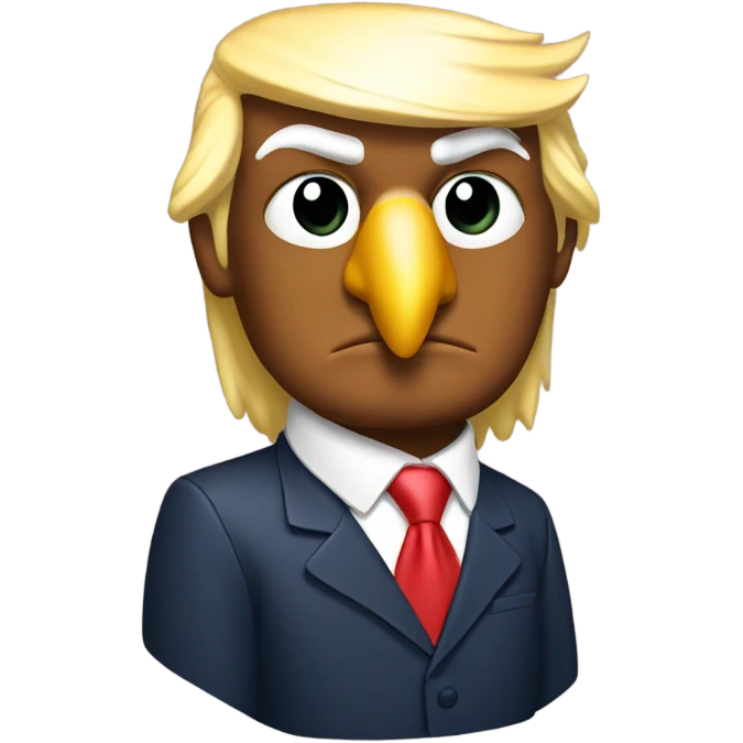 Trump with an eagle on his shoulder emoji