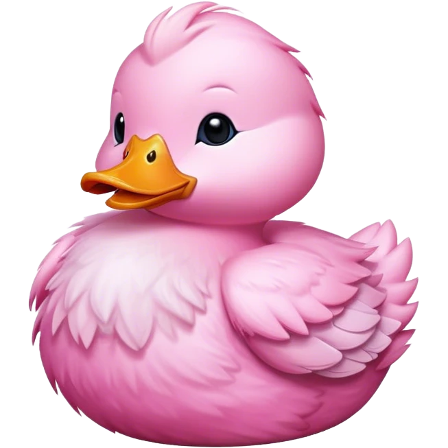 A pink duck clucks emoji