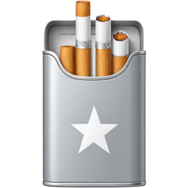 7 stars grey shining cigaret pack with a few little cigaret inside emoji