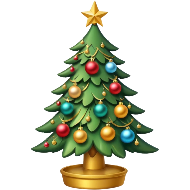 Christmas tree cute golden emoji