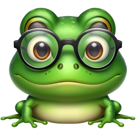 Frog with glasses emoji