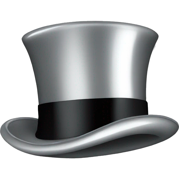 Isolated shiny top hat emoji