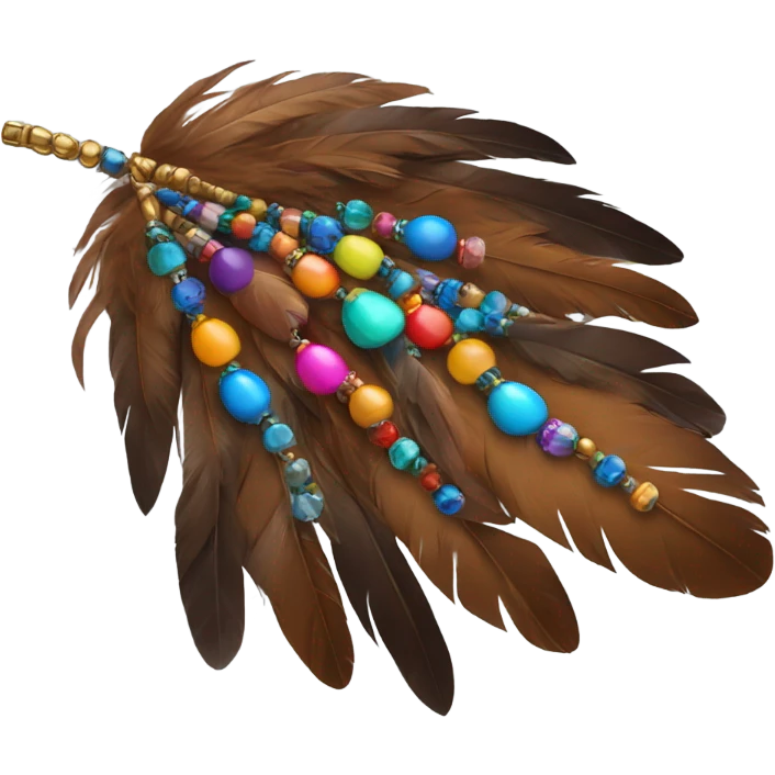 Brown Feathers with beads emoji