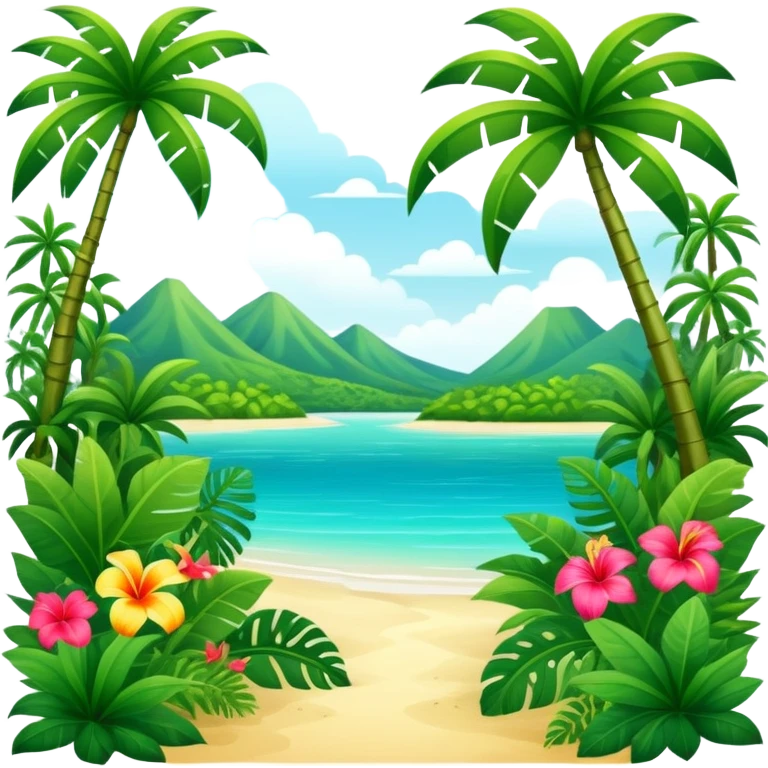 Full Tropical exotic scenery  emoji