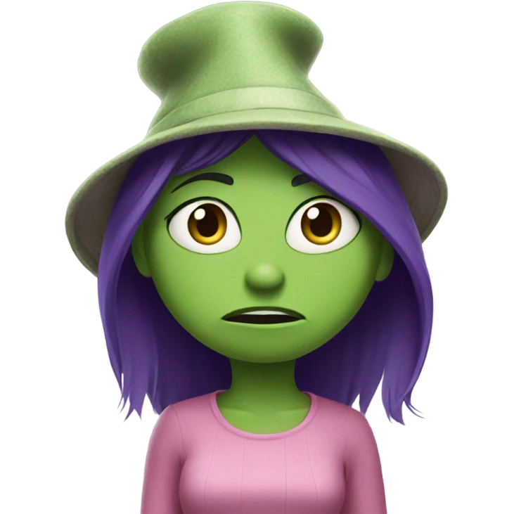 Disgust from inside out with Baboush on her hat emoji