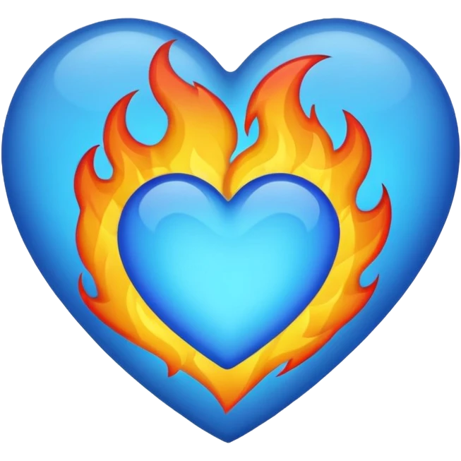 Fire blue heart emoji
