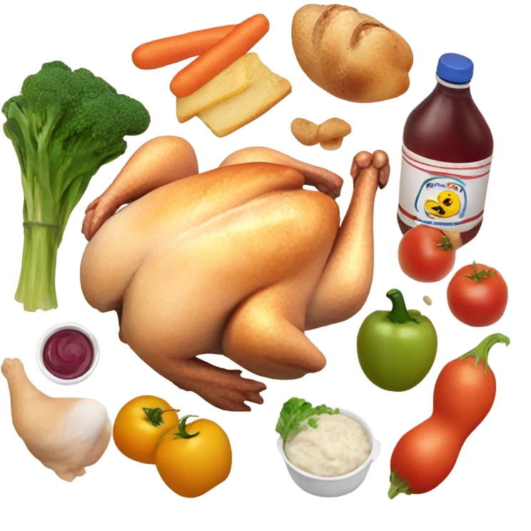 Chicken with groceries  emoji