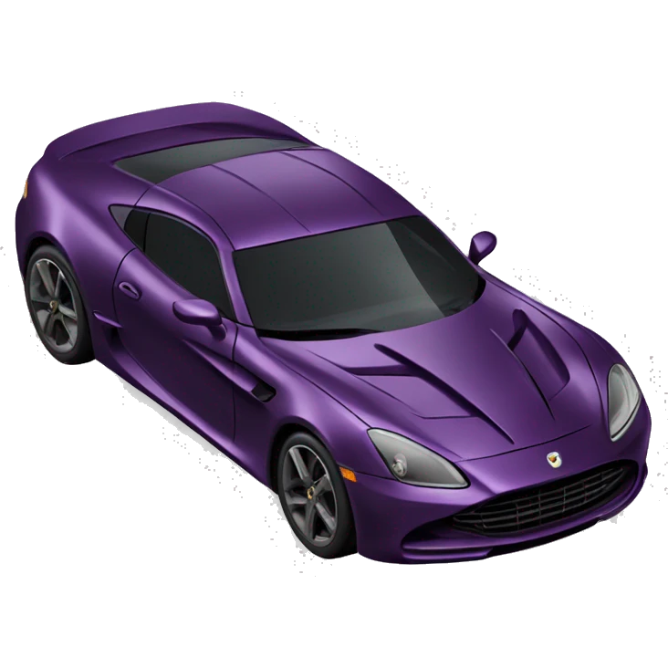 Realistic metallic dark plum purple sports car with black details emoji