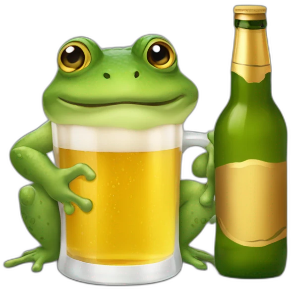 Crapaud qui boit une bière  emoji