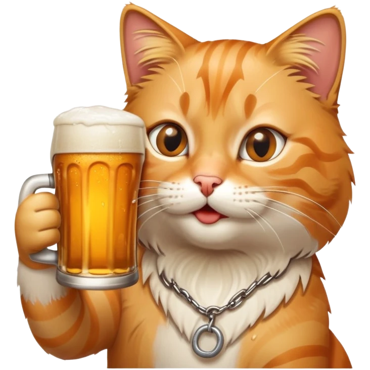 Cat drinking beer emoji