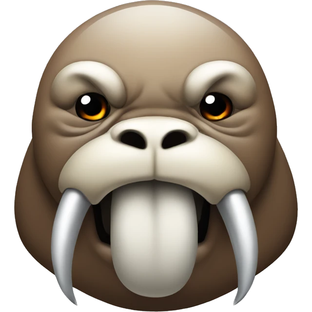 Angry walrus with big tusks emoji