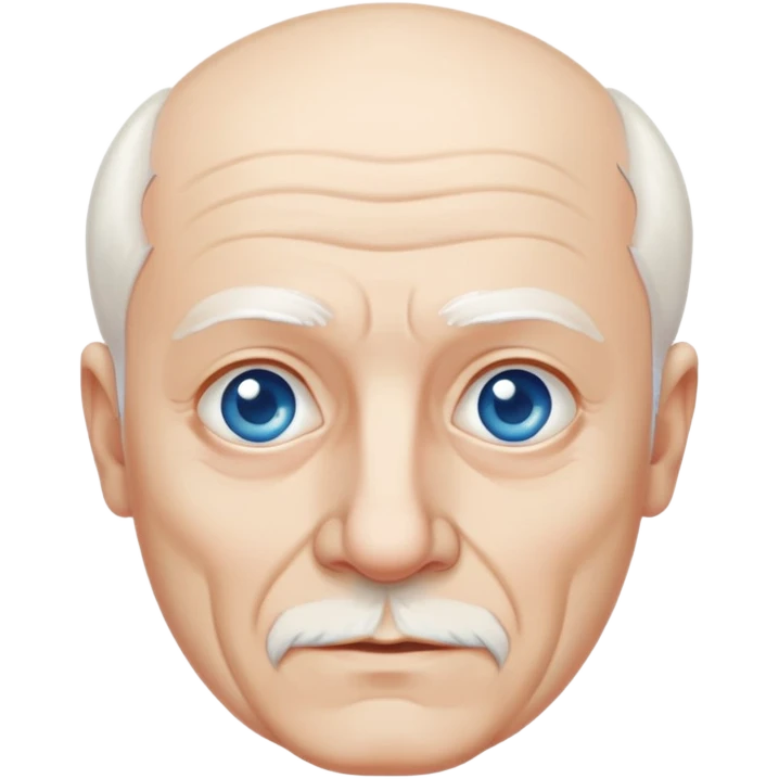 abuelo de piel blanca italiano con pelo blanco casi calvo y ojos color azul sin barba ni bigote  emoji