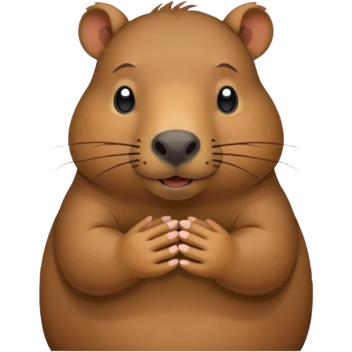 capybara with shy hands sticker emoji