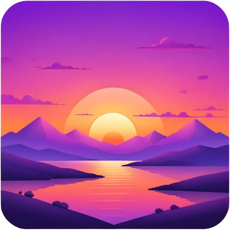 Epic beautiful orange-purple sunset dusk dawn sunrise gradient colorful sky aesthetic scenery scene full image  emoji