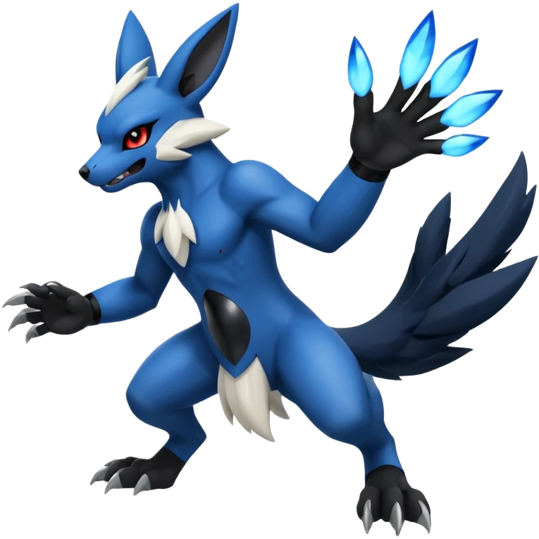 Mega lucario and mega Absol fusion full body four legs emoji