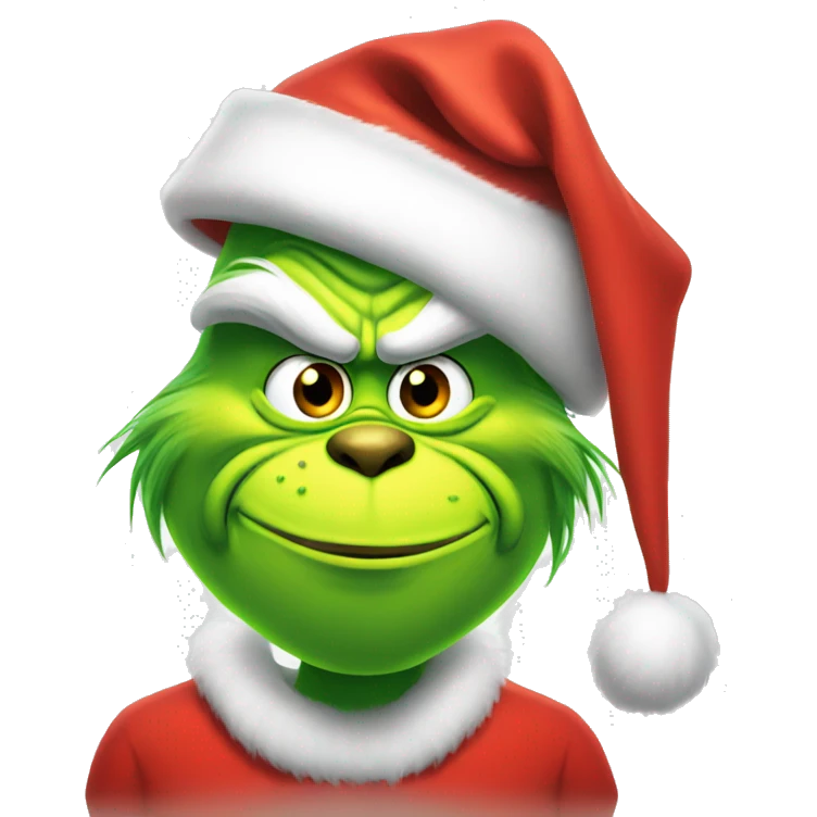 Grinch with Santa hat emoji
