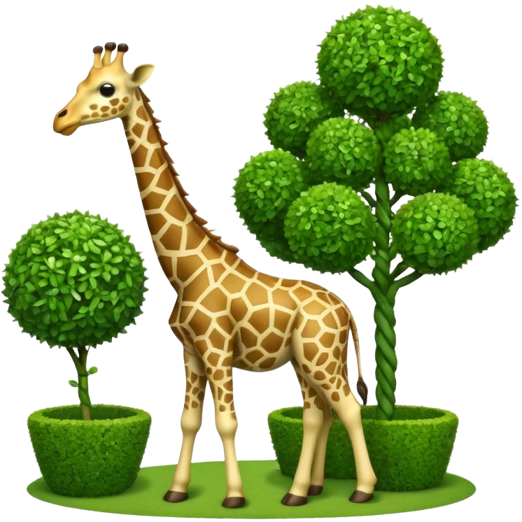 Giraffe-shaped topiary emoji