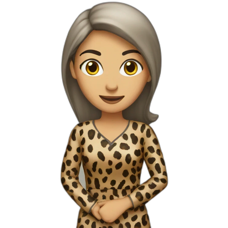 Arabic teacher wearing a leopard dress emoji