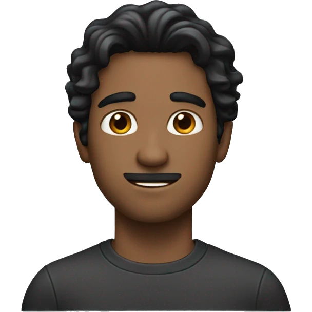 wavy guy with dark hair emoji