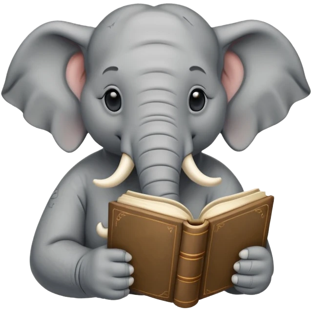 An elephant with a book emoji