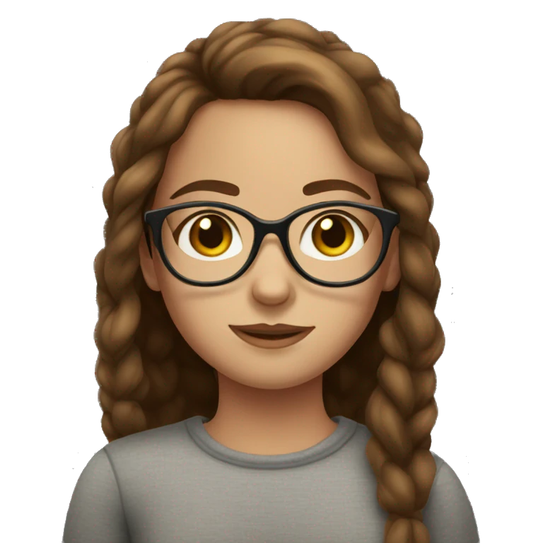 brown haired girl with freckles and glasses emoji
