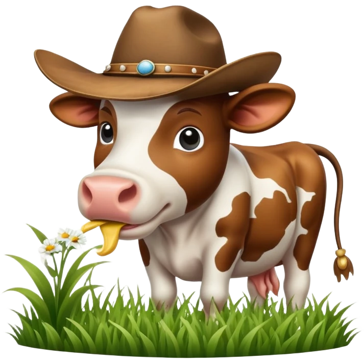 cow wearing a cowboy hat emoji