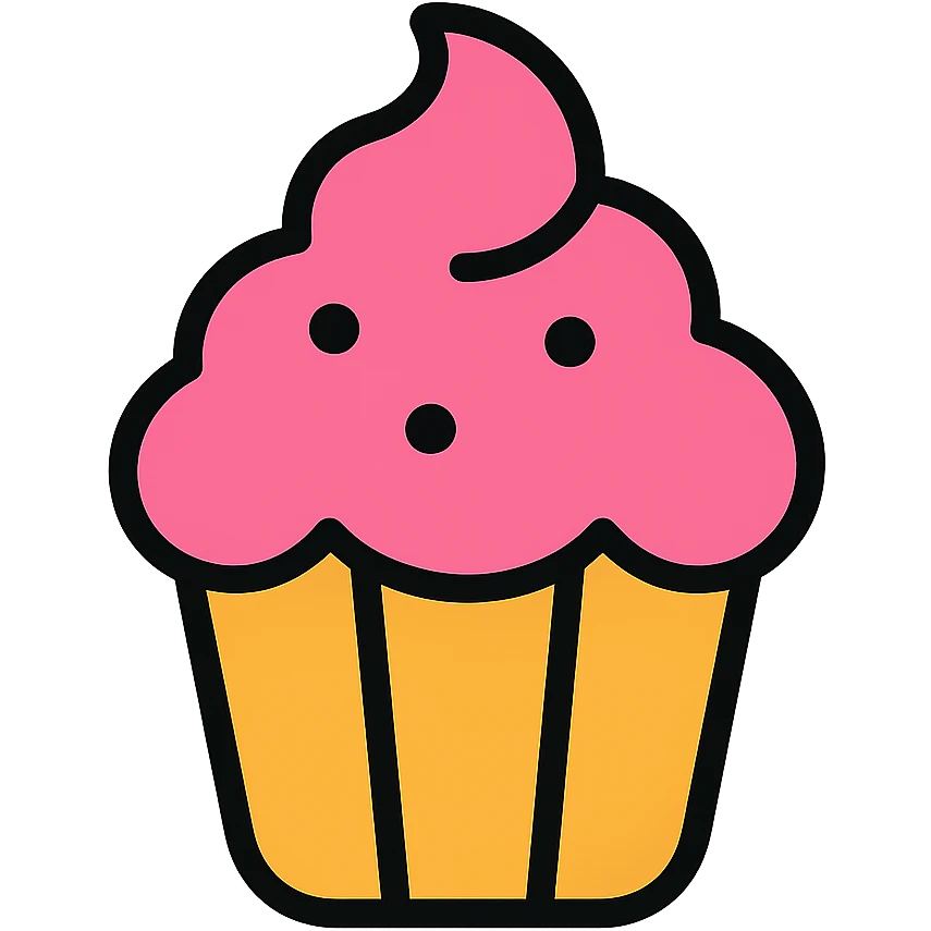 cupcake with pink icing emoji