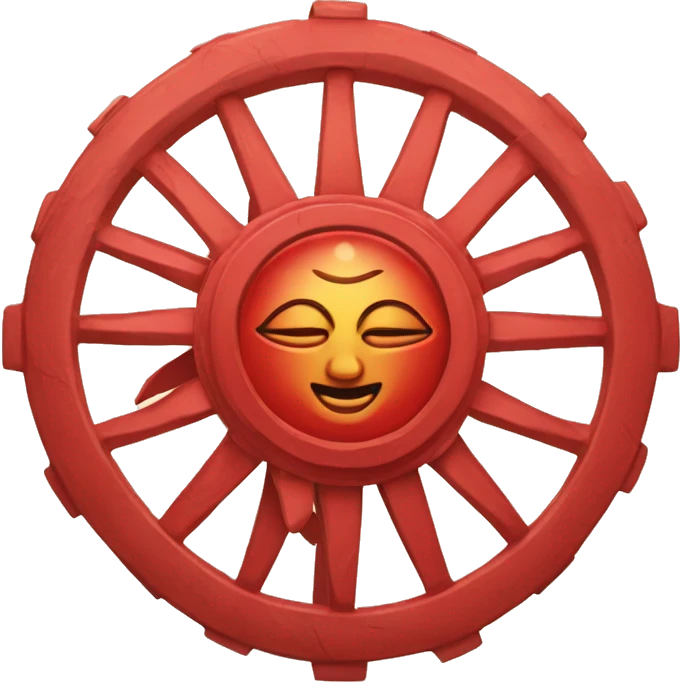 Red dharmachakra wheel  emoji