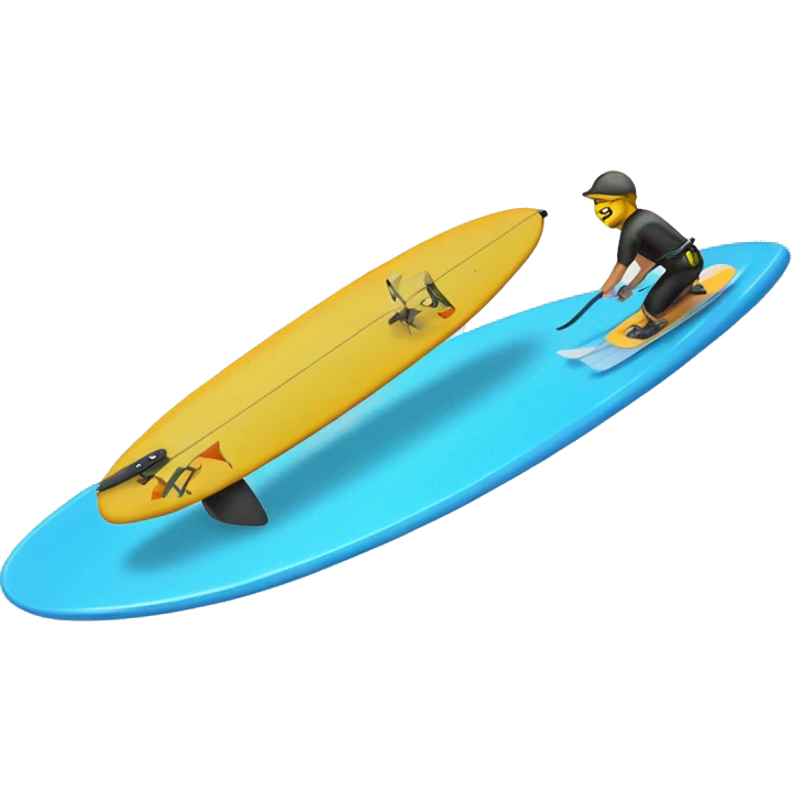 kitboarder mail with hydrofoil under board emoji