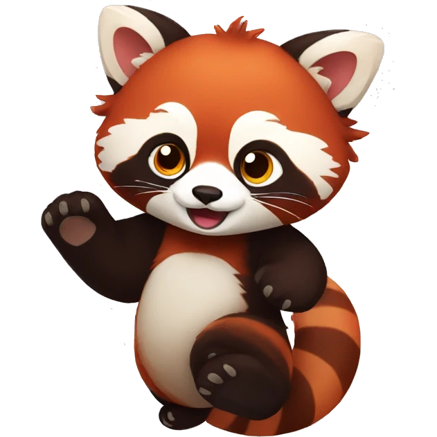 red panda wave emoji