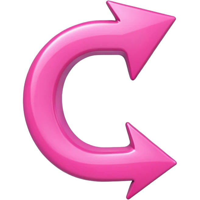 Pink curved arrow emoji