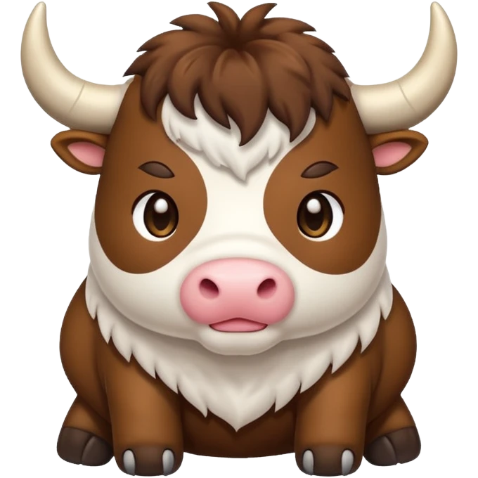 Chibi style Plush bull emoji