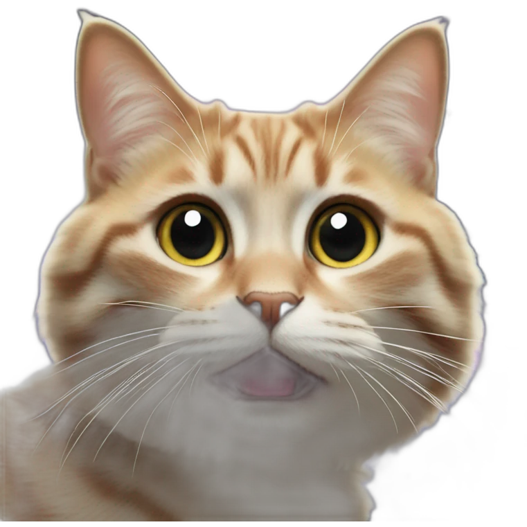 surprising cat face in front of real galaxy emoji