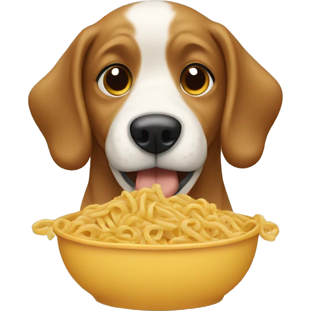 Dog eating pasta emoji