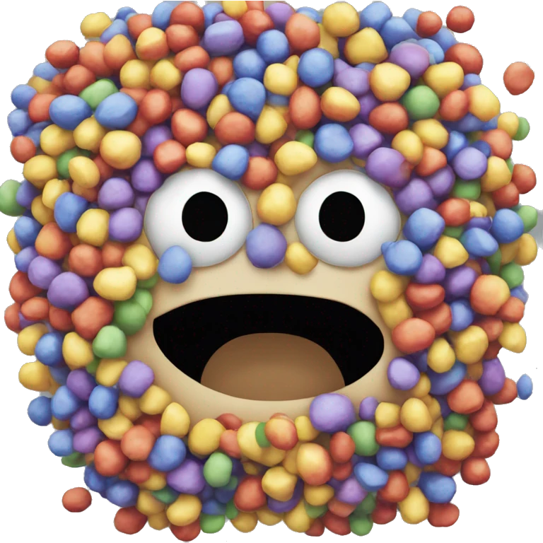 Multi colored scherp emoji