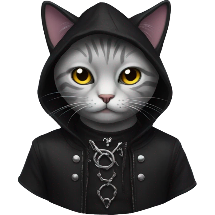 cat with goth outfit  emoji