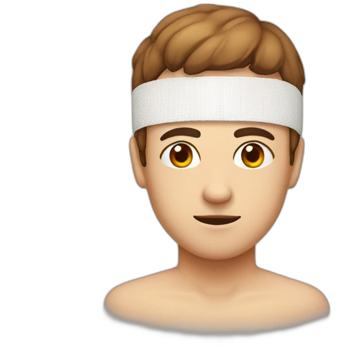 the bandage is red on the forehead emoji