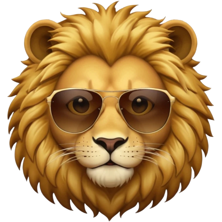 simple lion face with dark sunglasses emoji